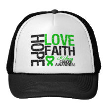 Kidney Cancer Hope Love Faith Mesh Hat