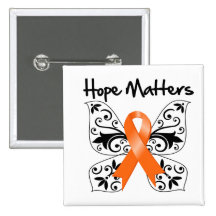 Kidney Cancer Hope Matters (Orange Ribbon) Pins