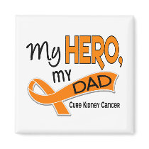 Kidney Cancer MY HERO MY DAD 42 magnets by awarenessgifts Kidney Cancer MY HERO MY DAD 42 magnets