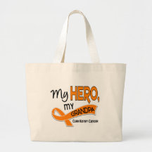 Kidney Cancer MY HERO MY GRANDPA 42 Canvas Bags