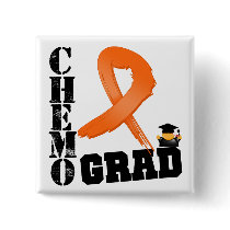 Kidney Cancer Orange Ribbon Chemo Grad Pins