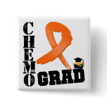 Kidney Cancer Orange Ribbon Chemo Grad buttons