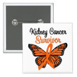 Kidney Cancer SURVIVOR Butterfly Pinback Button