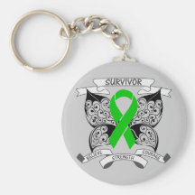 Kidney Cancer Survivor Butterfly Strength v2 Keychain