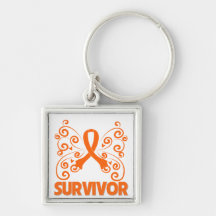 Kidney Cancer Survivor Butterfly v2 Key Chains