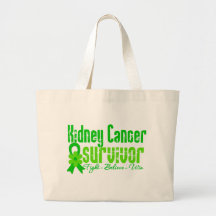 Kidney Cancer Survivor Flower Ribbon Bags