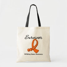 Kidney Cancer Survivor Gemstone Ribbon Tote Bags