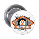 Kidney Cancer Survivor Grunge Logo 2 Pinback Buttons