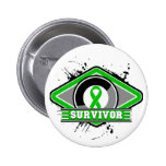 Kidney Cancer Survivor Grunge Logo Pinback Button