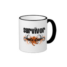 Kidney Cancer Survivor Grunge Winged Emblem v2 Coffee Mug