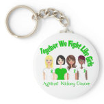 Kidney Cancer Together We Fight Like Girls keychains