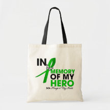 Kidney Cancer Tribute In Memory of My Hero (Green) Canvas Bag