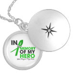 Kidney Cancer Tribute In Memory of My Hero (Green) necklaces