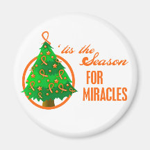 Kidney Cancer v2 Christmas Miracles Fridge Magnets