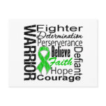 Kidney Cancer Warrior Collage (Green) Postcard