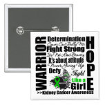 Kidney Cancer Warrior Fight Slogans buttons