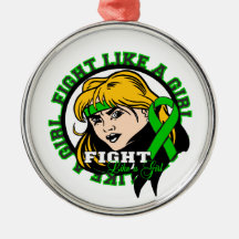 Kidney Disease Fight Like A Girl Attitude Ornaments