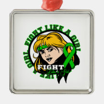 Kidney Disease Fight Like A Girl Attitude Christmas Tree Ornament