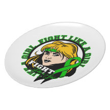 Kidney Disease Fight Like A Girl Attitude Dinner Plate