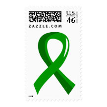 Kidney Disease Green Ribbon 3 Stamp