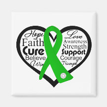 Kidney Disease Heart Ribbon Collage Magnets