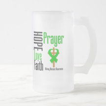 Kidney Disease Hope Love Faith Prayer Cross Mugs