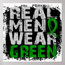 Kidney Disease Real Men Wear Green Poster
