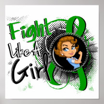 Kidney Disease Rosie Cartoon FLAG.png Print
