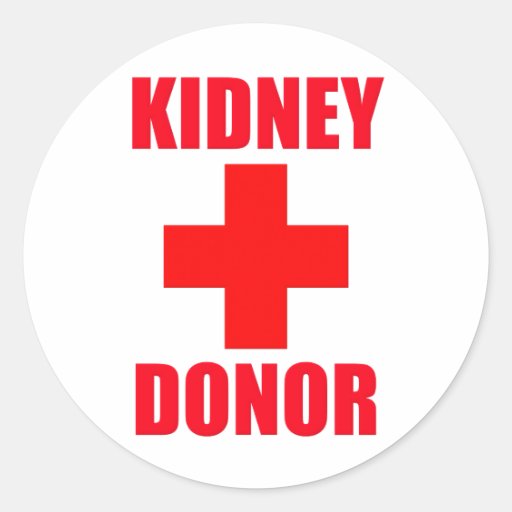 Kidney Donor Classic Round Sticker Zazzle