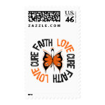 Kidney Faith Love Cure (orange) Stamp
