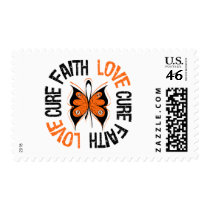 Kidney Faith Love Cure (orange) Postage Stamps