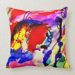 Kids Abstract Art Rainbow Fish in Colorful Sea Pillow