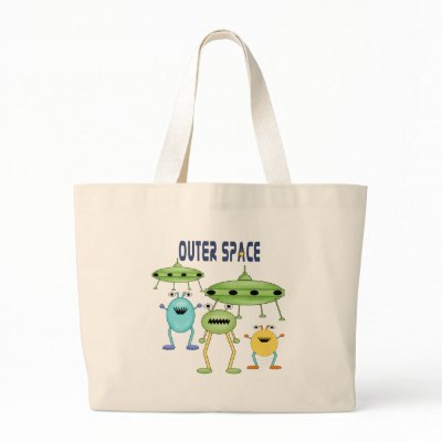 Kids Alien Outer Space Tote Bag by kids_tshirts