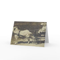 kids and a goat greeting card by amazingvintage kids and a goat greeting card
