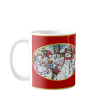 Kids and Snowman Mug