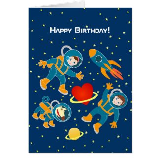 Kids Astronauts love space travel Card