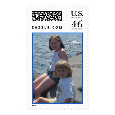 kids at the lake Postage