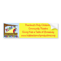 Kids' Backporch Productions Bumper Sticker bumper stickers by kidsbackporchprod Kids' Backporch Productions Bumper Sticker bumper stickers