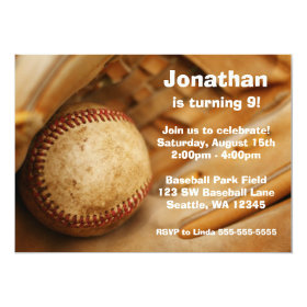 Kids Baseball Birthday Party Invitations 5