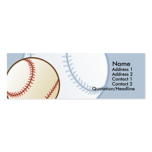 Kids Baseball Skinny Profile Cards Business Cards