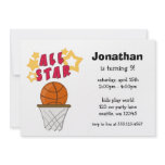 Kids Basketball All Star Birthday Party Invite
