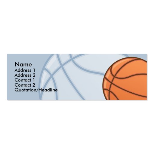 Kids Basketball Skinny Profile Cards Business Card Templates (front side)