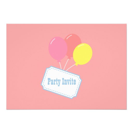 Kids Birthday - Carnival with Popcorn & Balloons Personalized Invites
