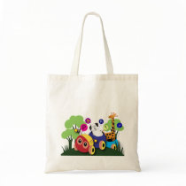 Kids birthday: Fun caterpillar train Canvas Bag