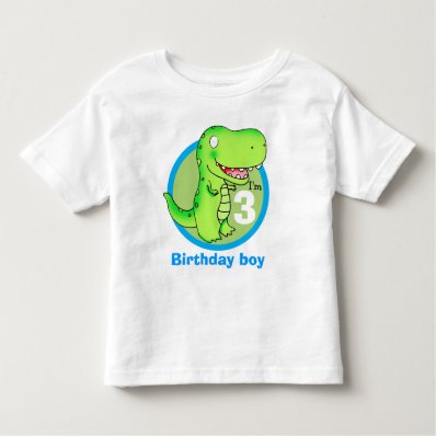 kids birthday funny cartoon T-rex T Shirt