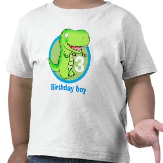 kids birthday funny cartoon T-rex Tee Shirts
