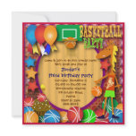 Kids birthday invitation 031: Basketball