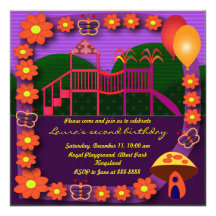 Kids Birthday Invitation: 037: Playground Two