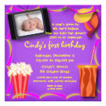 Kids Birthday Invitation 038: Movies & Popcorns