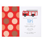 Kids Birthday Invitation - Fire Truck